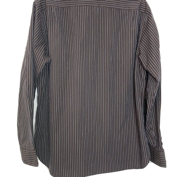 Michael Kors Shirt Mens 15.5 32/33 Blue Button Front Dress Plaid Check Cotton - Picture 3 of 6